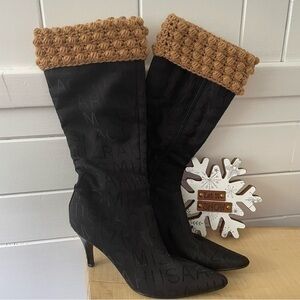 $15 SALE Handmade Boot Cuffs Brown Sugar Puff Stitch 12" Hand Crochet Hike NWT